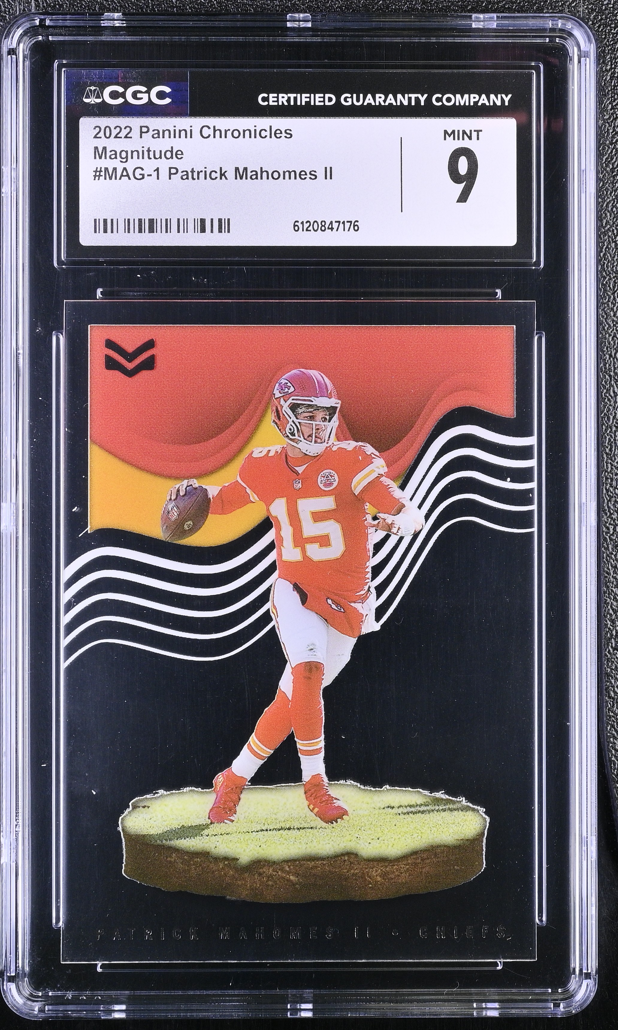 Patrick Mahomes II 2022 Panini Chronicles Magnitude #1 (CGC 9) at PristineAuction.com Patrick Mahomes II 2022 Panini Chronicles Magnitude #1 (CGC 9) at PristineAuction.com