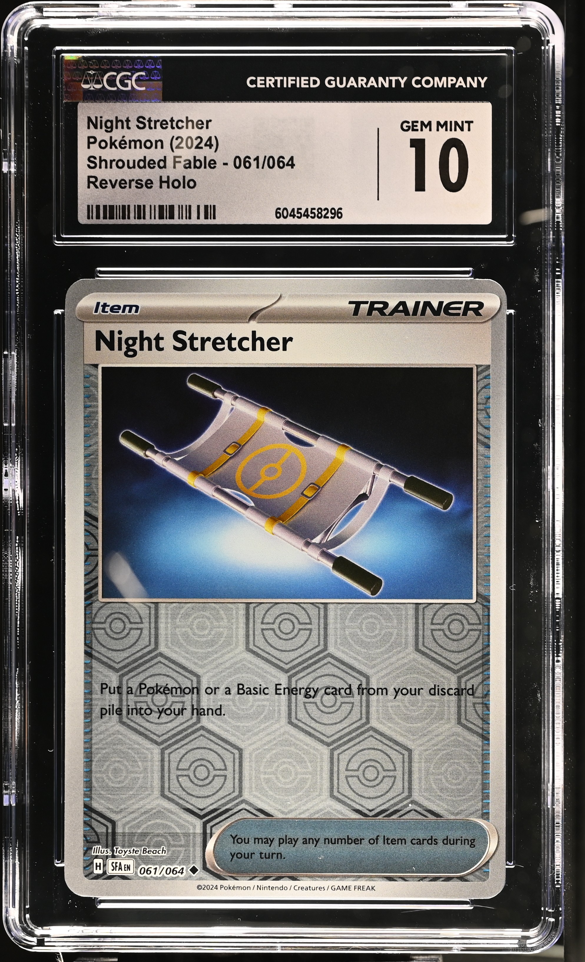 Night Stretcher 2024 Pokemon Shrouded Fable #061/064 (CGC 10) at PristineAuction.com Night Stretcher 2024 Pokemon Shrouded Fable #061/064 (CGC 10) at PristineAuction.com