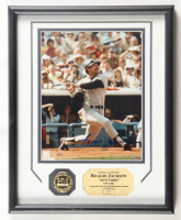 Reggie Jackson Signed LE Yankees Custom Framed Photo Display With 24Kt Gold Overlay Medallion (Highland Mint) at PristineAuction.com