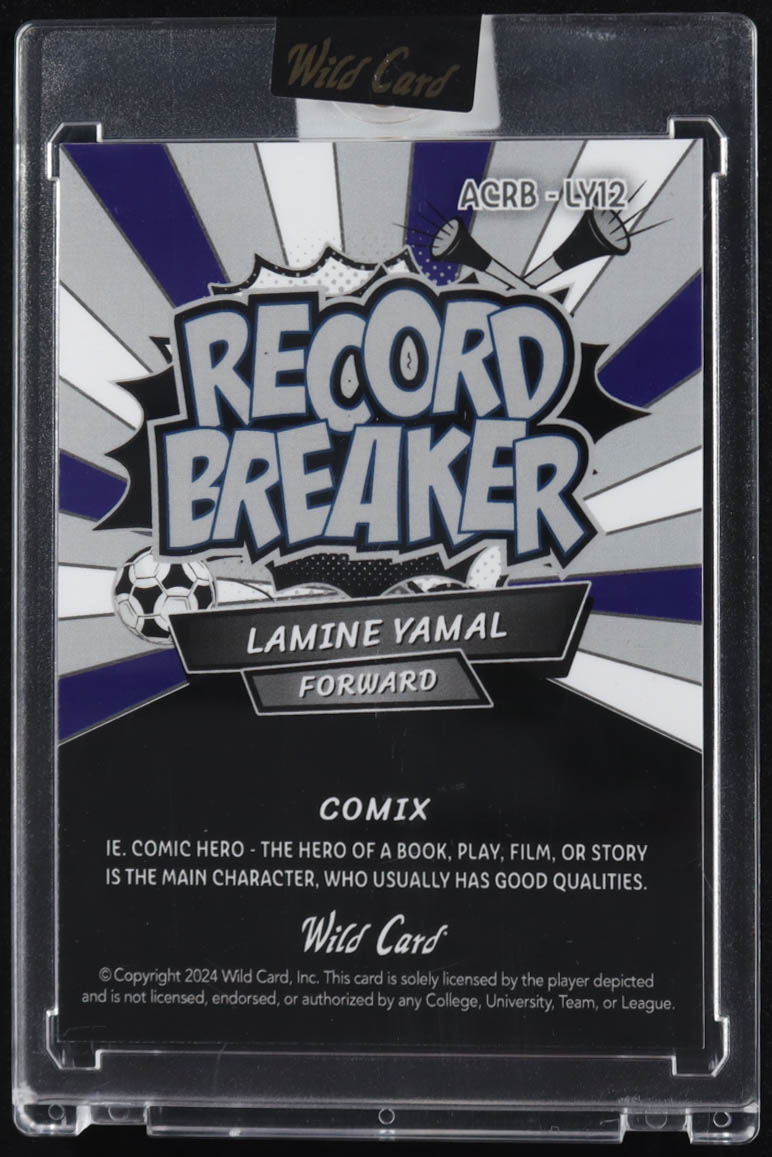 Lamine Yamal 2024 Wild Card Comix Platinum Record Breaker White Camo #LY012 #1/1 RC at PristineAuction.com Lamine Yamal 2024 Wild Card Comix Platinum Record Breaker White Camo #LY012 #1/1 RC at PristineAuction.com