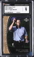 Tiger Woods 2001 Upper Deck Stat Leaders #SL11 (CGC 9) at PristineAuction.com