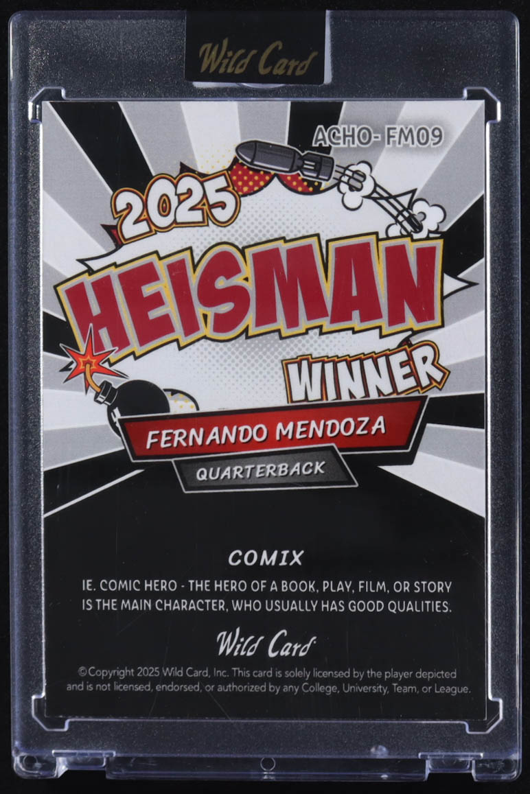 Fernando Mendoza 2025 Wild Card Comix Heisman #FM09 #1/1 RC at PristineAuction.com Fernando Mendoza 2025 Wild Card Comix Heisman #FM09 #1/1 RC at PristineAuction.com