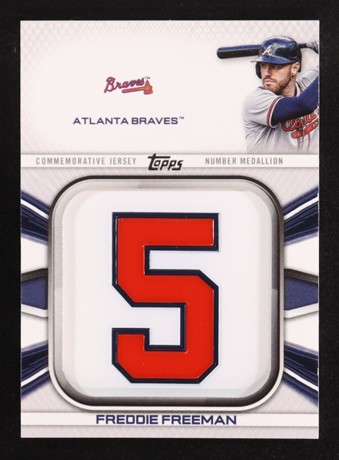Freddie Freeman 2022 Topps Commemorative Player Jersey Number Medallions #JNMFF at PristineAuction.com Freddie Freeman 2022 Topps Commemorative Player Jersey Number Medallions #JNMFF at PristineAuction.com