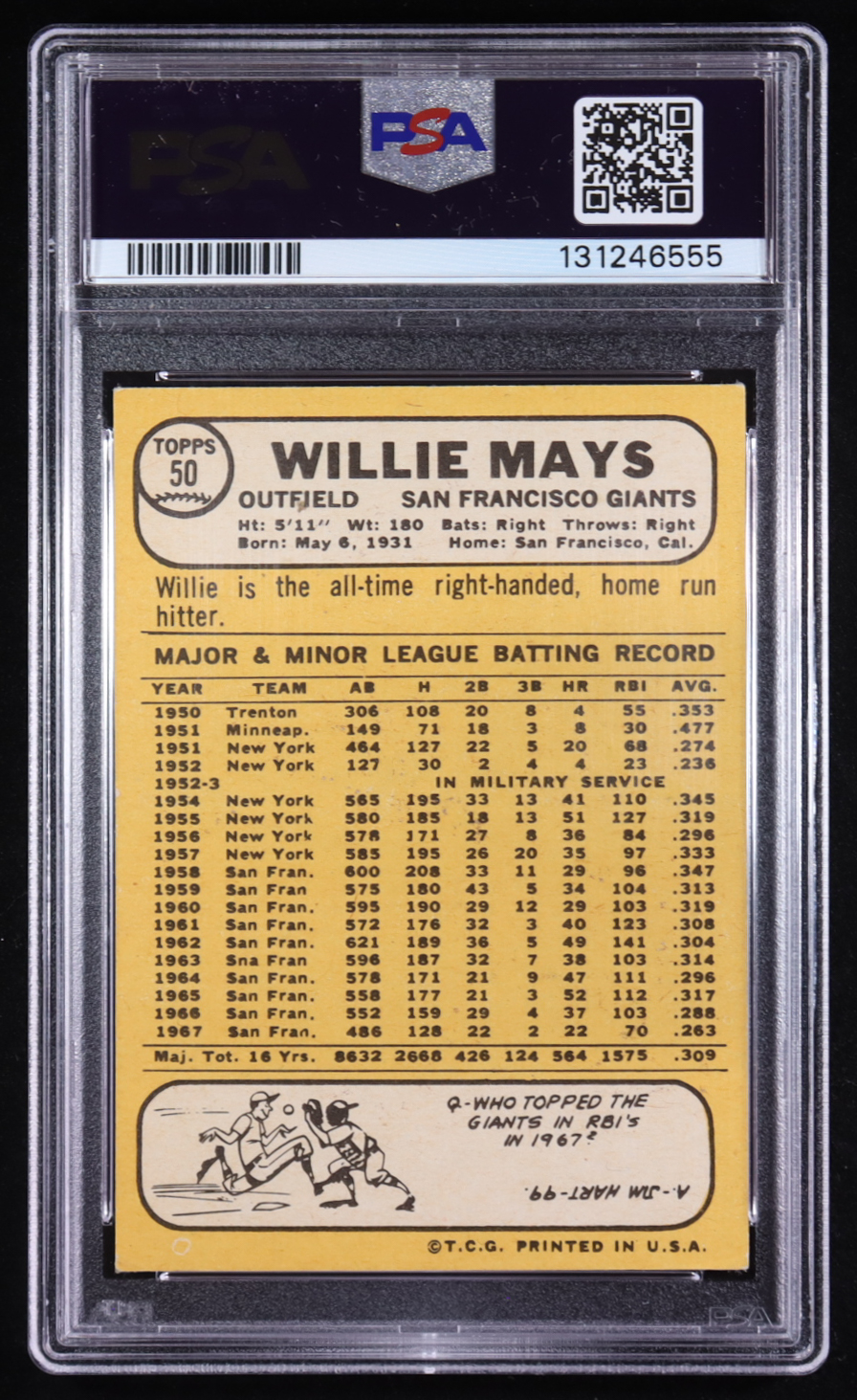 Willie Mays 1968 Topps #50 (PSA 4) at PristineAuction.com Willie Mays 1968 Topps #50 (PSA 4) at PristineAuction.com