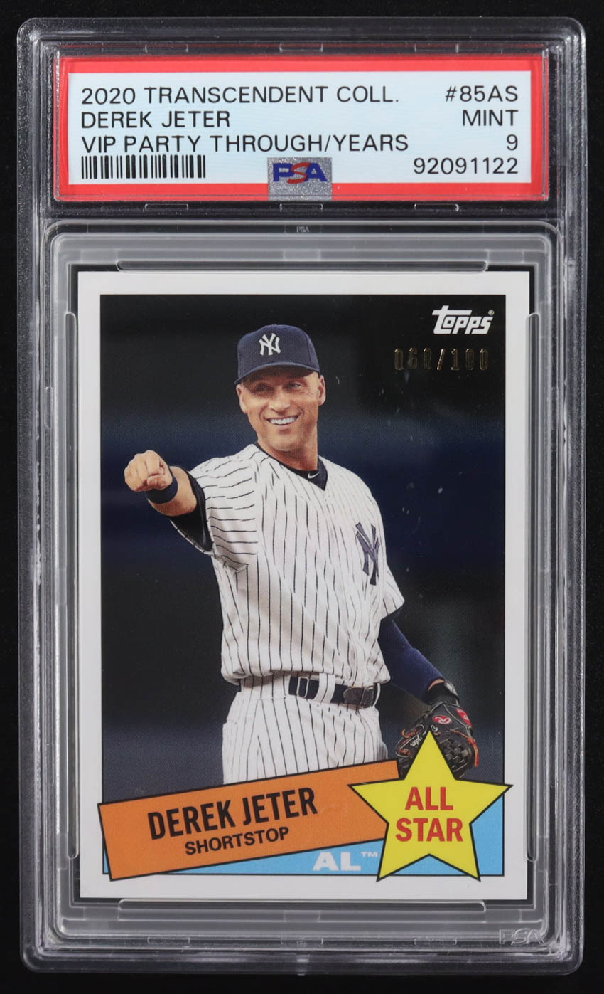 Derek Jeter 2020 Topps Transcendent VIP Party Derek Jeter Through the Years #DJTY85AS #68/100 (PSA 9) at PristineAuction.com Derek Jeter 2020 Topps Transcendent VIP Party Derek Jeter Through the Years #DJTY85AS #68/100 (PSA 9) at PristineAuction.com