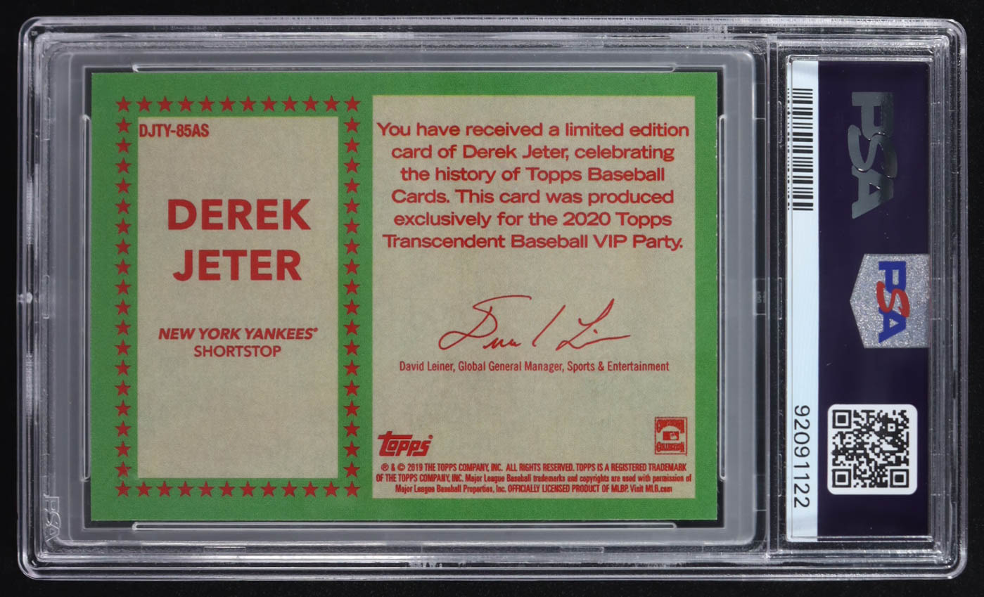 Derek Jeter 2020 Topps Transcendent VIP Party Derek Jeter Through the Years #DJTY85AS #68/100 (PSA 9) at PristineAuction.com Derek Jeter 2020 Topps Transcendent VIP Party Derek Jeter Through the Years #DJTY85AS #68/100 (PSA 9) at PristineAuction.com