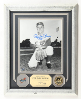 Pee Wee Reese Signed LE Dodgers Custom Framed Photo Display With 24Kt Gold Overlay Medallion Inscribed "1958" (Highland Mint) at PristineAuction.com