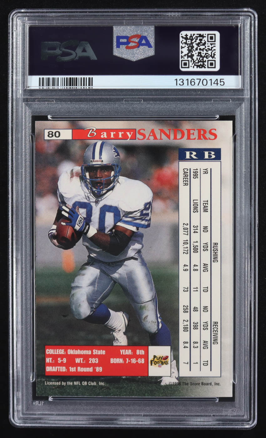 Barry Sanders 1996 Pro Line Intense Double Intensity #80 (PSA 9) at PristineAuction.com Barry Sanders 1996 Pro Line Intense Double Intensity #80 (PSA 9) at PristineAuction.com