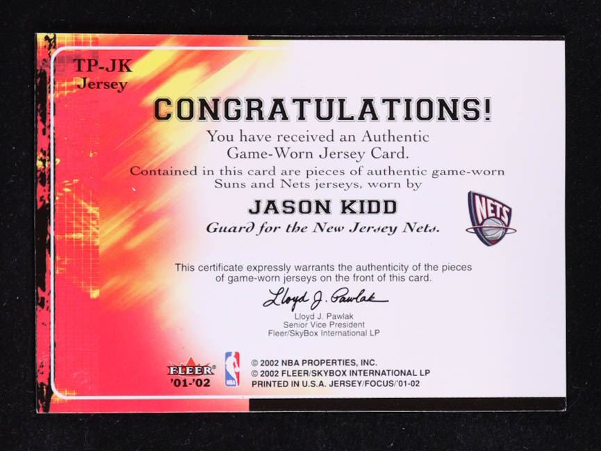 Jason Kidd 2001-02 Fleer Focus Trading Places Jerseys #4 at PristineAuction.com Jason Kidd 2001-02 Fleer Focus Trading Places Jerseys #4 at PristineAuction.com