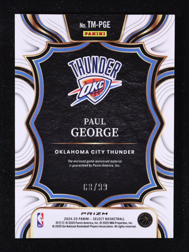 Paul George 2024-25 Select Throwback Memorabilia Purple Prizms #10 #68/99 at PristineAuction.com Paul George 2024-25 Select Throwback Memorabilia Purple Prizms #10 #68/99 at PristineAuction.com