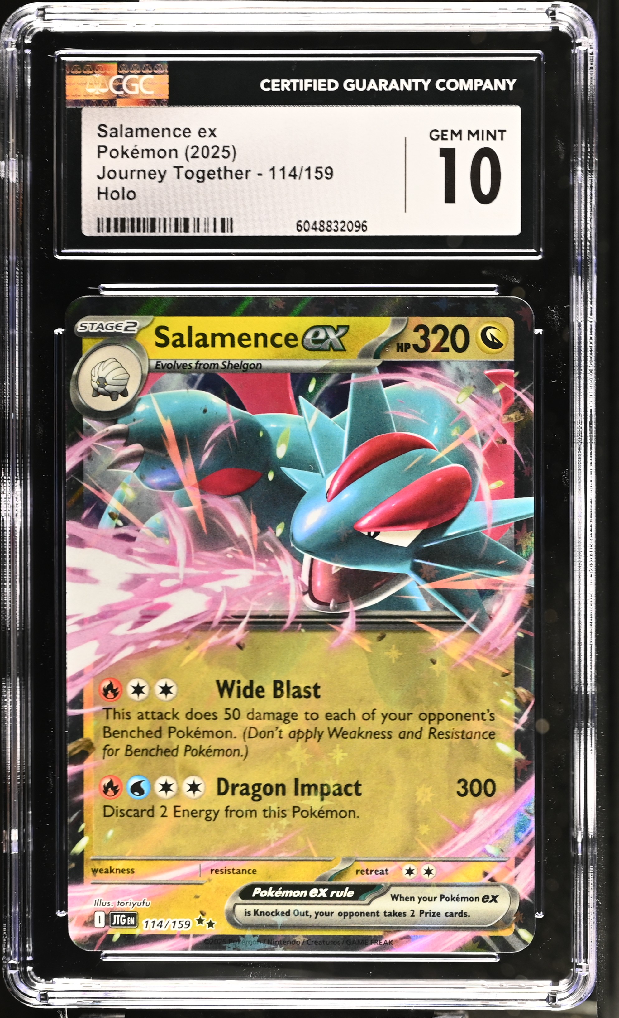 Salamence Ex 2025 Pokemon Journey Together #114/159 (CGC 10) at PristineAuction.com Salamence Ex 2025 Pokemon Journey Together #114/159 (CGC 10) at PristineAuction.com