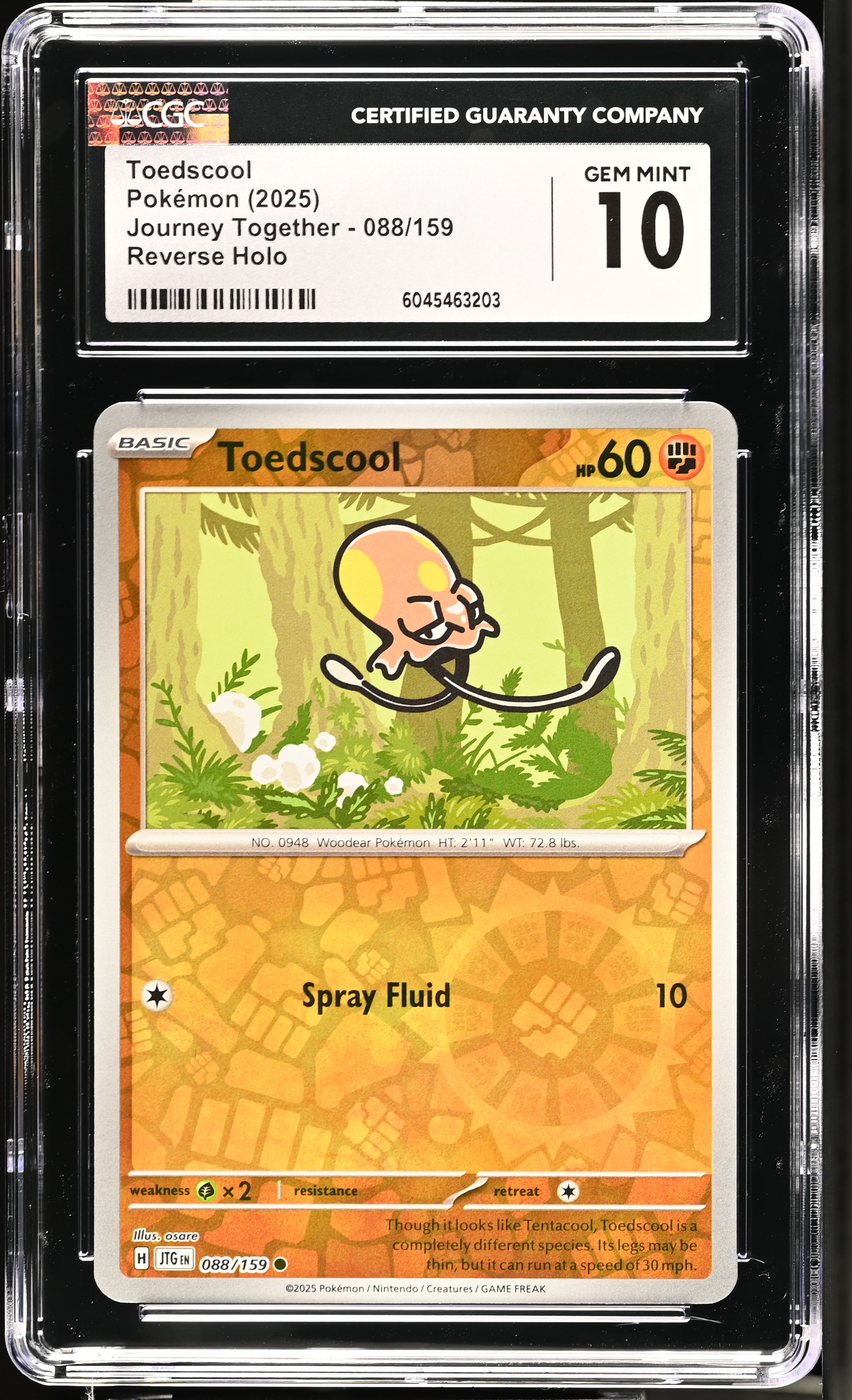 Toedscool 2025 Pokemon Journey Together #088/159 (CGC 10) at PristineAuction.com Toedscool 2025 Pokemon Journey Together #088/159 (CGC 10) at PristineAuction.com