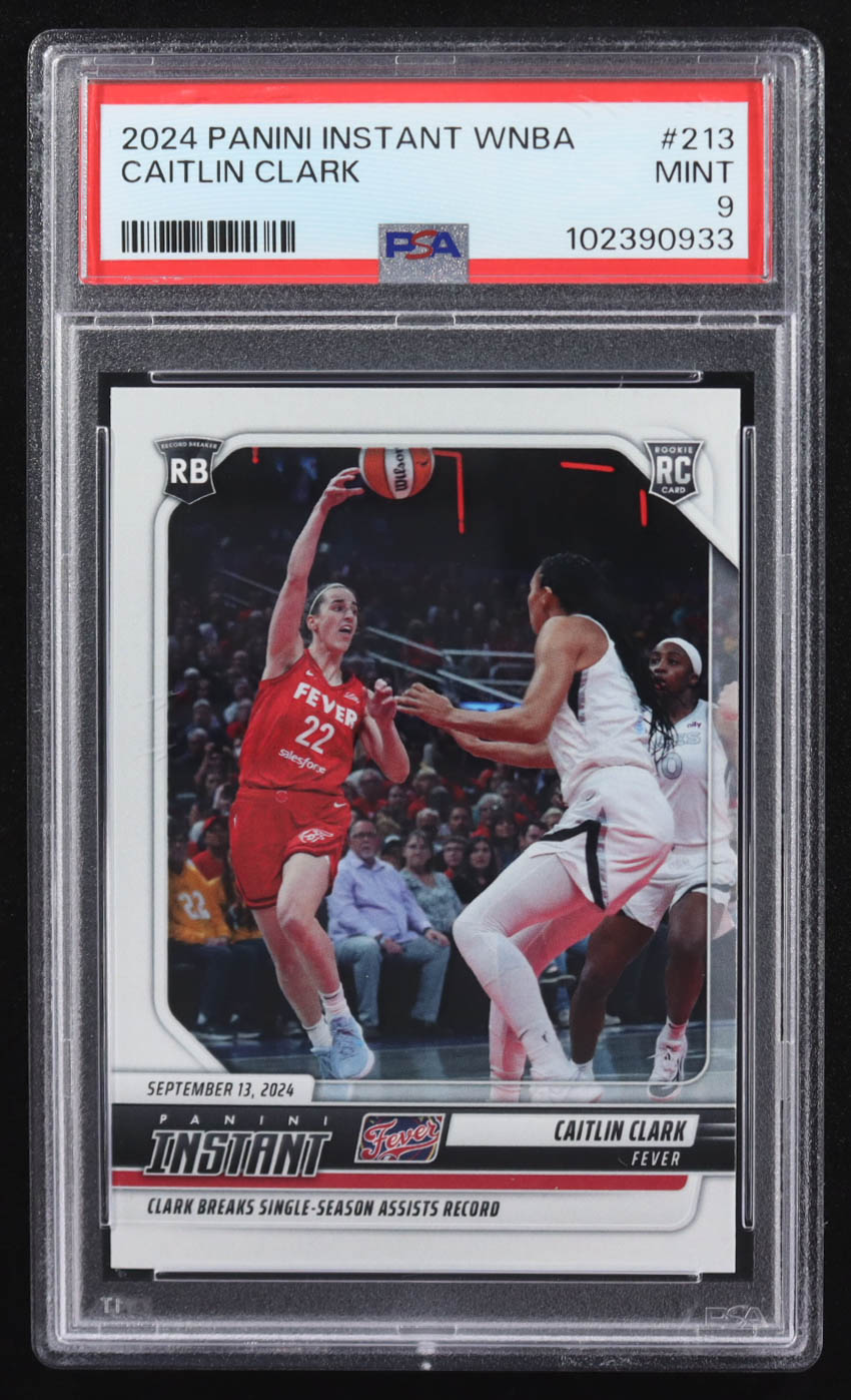 Caitlin Clark 2024 Panini Instant WNBA #213 RC (PSA 9) at PristineAuction.com Caitlin Clark 2024 Panini Instant WNBA #213 RC (PSA 9) at PristineAuction.com