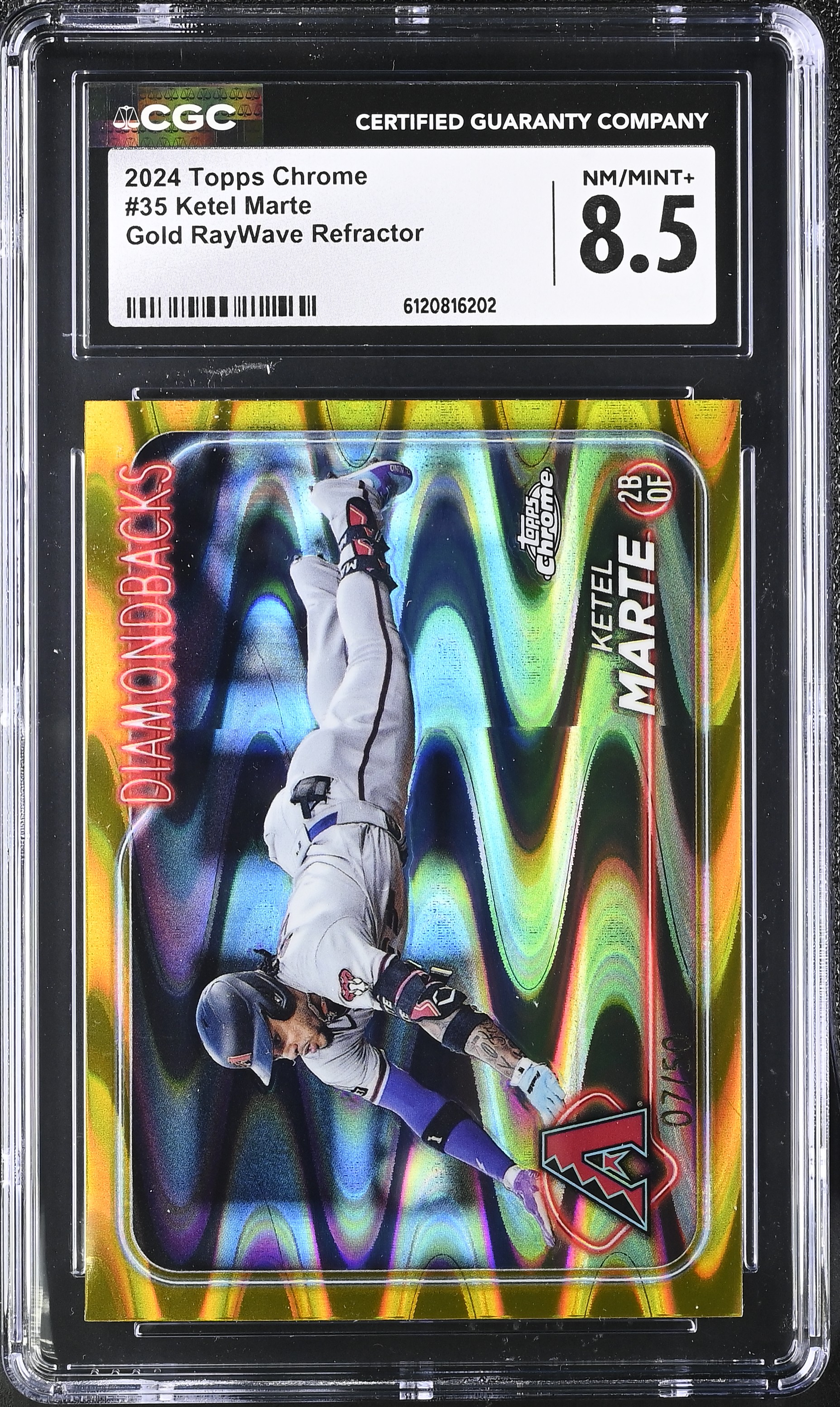 Ketel Marte 2024 Topps Chrome Gold RayWave Refractors #35 #07/50 (CGC 8.5) at PristineAuction.com Ketel Marte 2024 Topps Chrome Gold RayWave Refractors #35 #07/50 (CGC 8.5) at PristineAuction.com