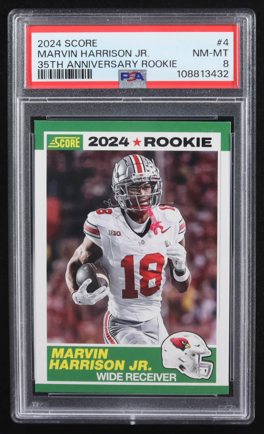 Marvin Harrison Jr. 2024 Score 35th Anniversary Rookie #4 RC (PSA 8) at PristineAuction.com Marvin Harrison Jr. 2024 Score 35th Anniversary Rookie #4 RC (PSA 8) at PristineAuction.com