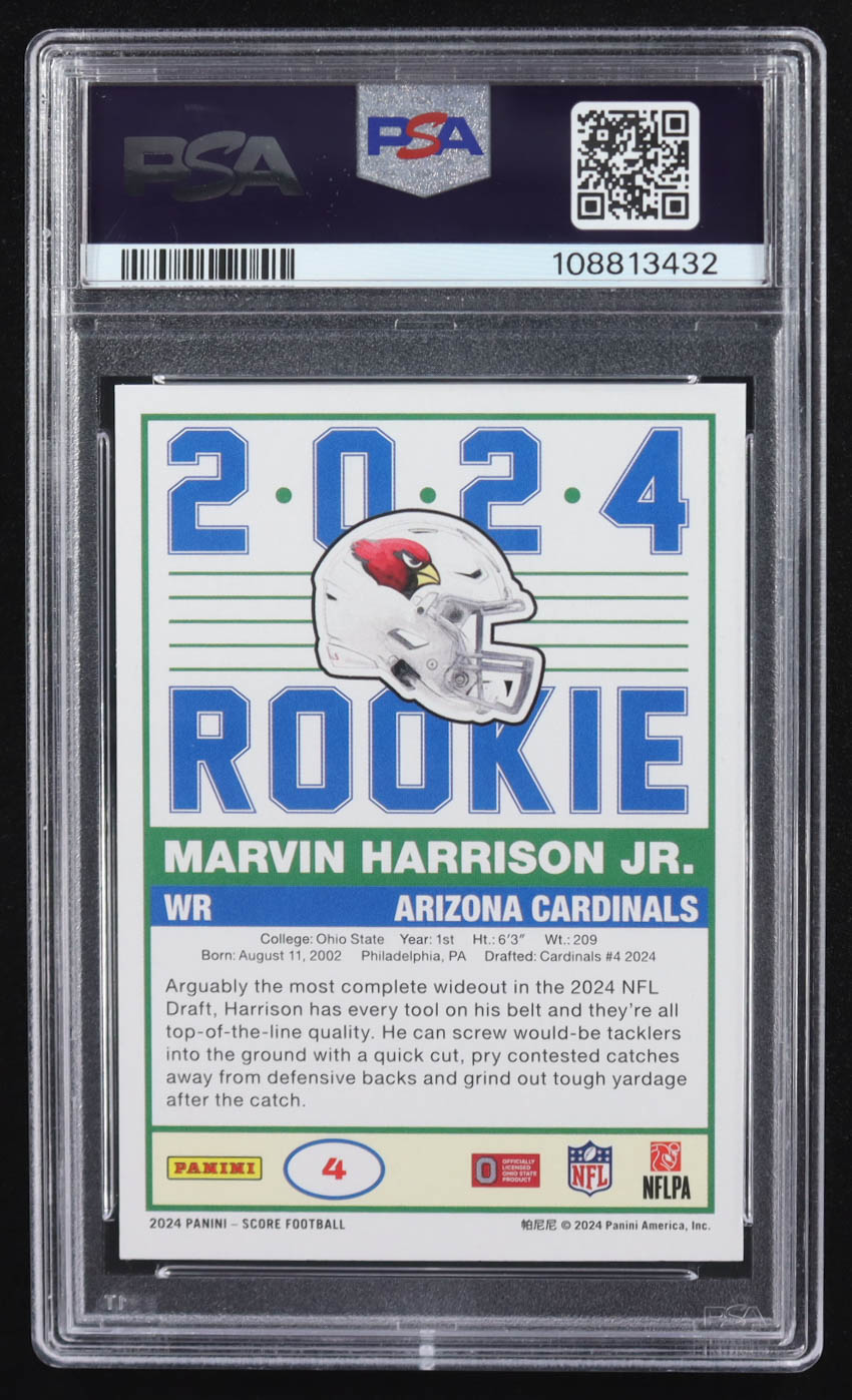 Marvin Harrison Jr. 2024 Score 35th Anniversary Rookie #4 RC (PSA 8) at PristineAuction.com Marvin Harrison Jr. 2024 Score 35th Anniversary Rookie #4 RC (PSA 8) at PristineAuction.com