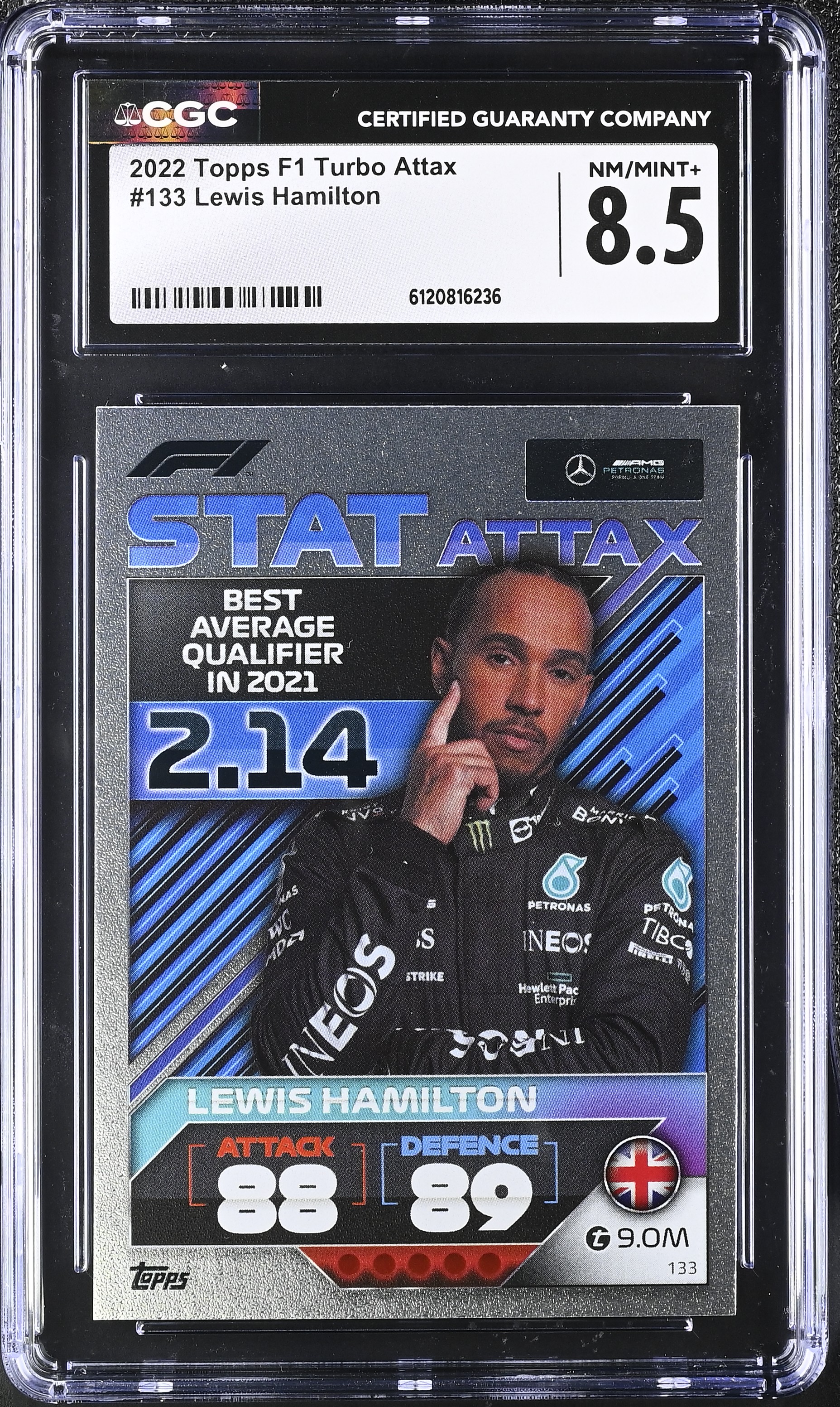 Lewis Hamilton 2022 Topps Formula 1 Turbo Attax Stat Attax #133 (CGC 8.5) at PristineAuction.com Lewis Hamilton 2022 Topps Formula 1 Turbo Attax Stat Attax #133 (CGC 8.5) at PristineAuction.com