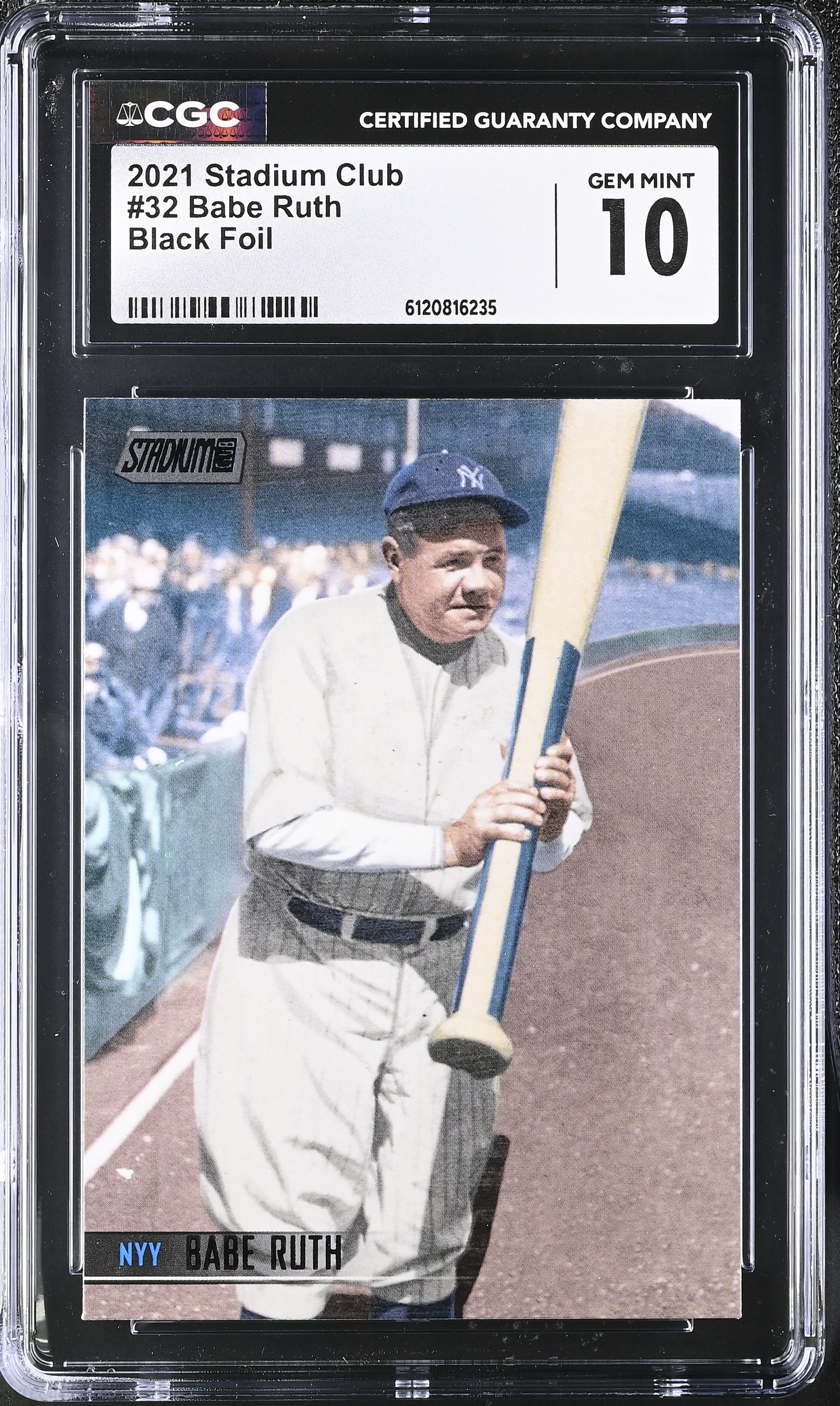 Babe Ruth 2021 Stadium Club Black Foil #32 (CGC 10) at PristineAuction.com Babe Ruth 2021 Stadium Club Black Foil #32 (CGC 10) at PristineAuction.com