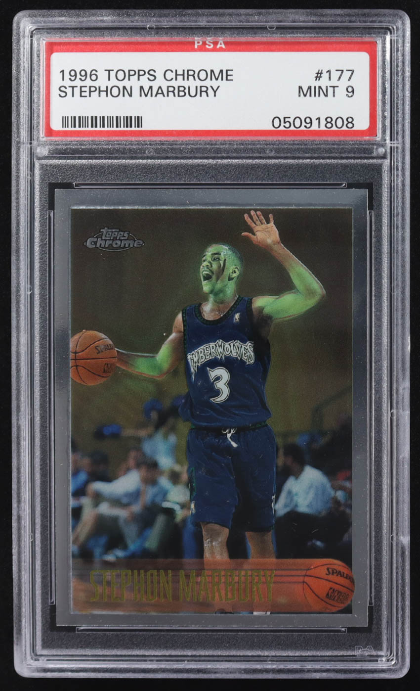 Stephon Marbury 1996-97 Topps Chrome #177 RC (PSA 9) at PristineAuction.com Stephon Marbury 1996-97 Topps Chrome #177 RC (PSA 9) at PristineAuction.com