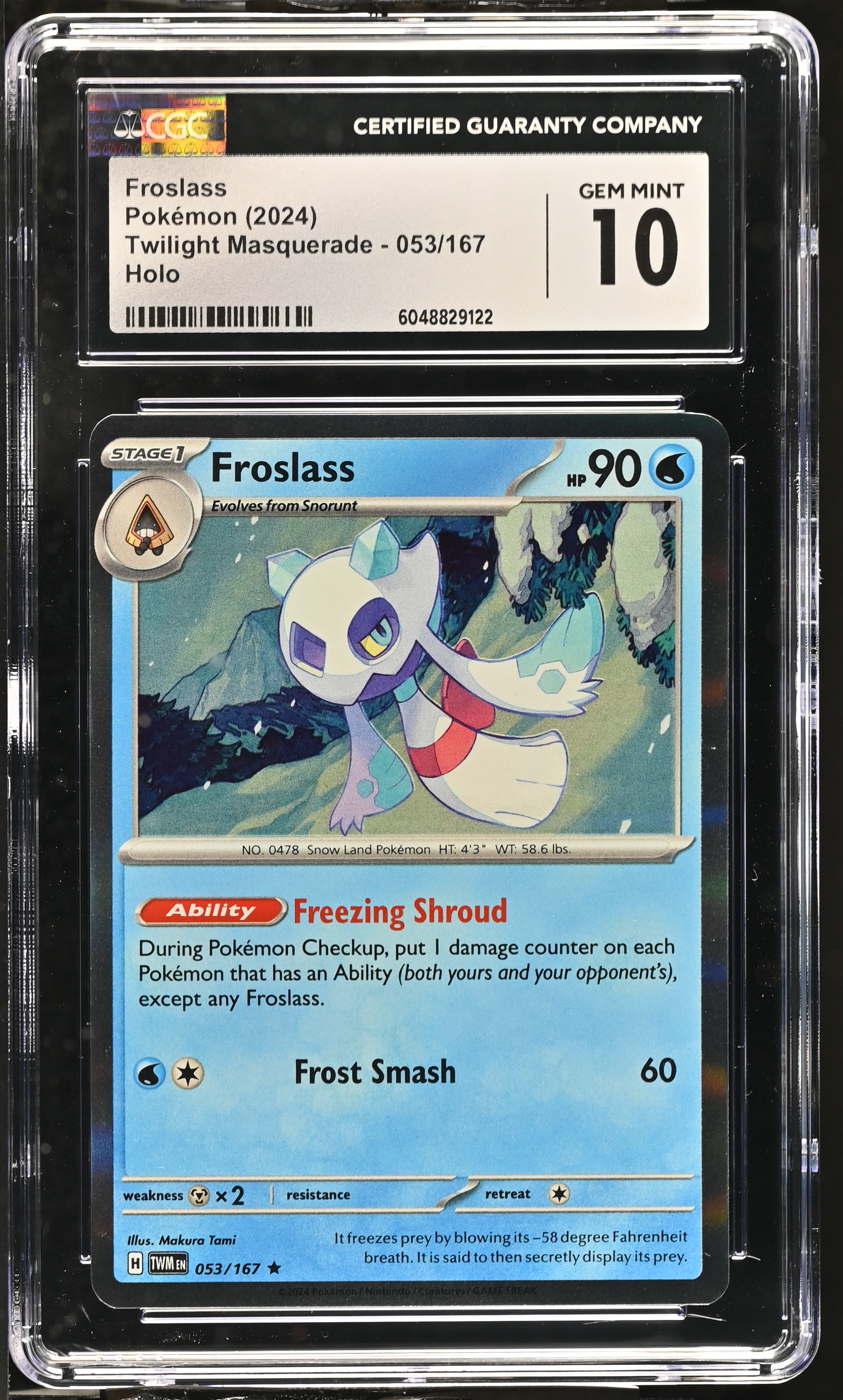 Froslass 2024 Pokemon Twilight Masquerade #053/167 (CGC 10) at PristineAuction.com Froslass 2024 Pokemon Twilight Masquerade #053/167 (CGC 10) at PristineAuction.com