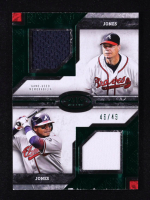 Andruw Jones / Chipper Jones 2025 Topps Tier One Dual Player Relics Green Foil #DPRJJ #46/49 at PristineAuction.com