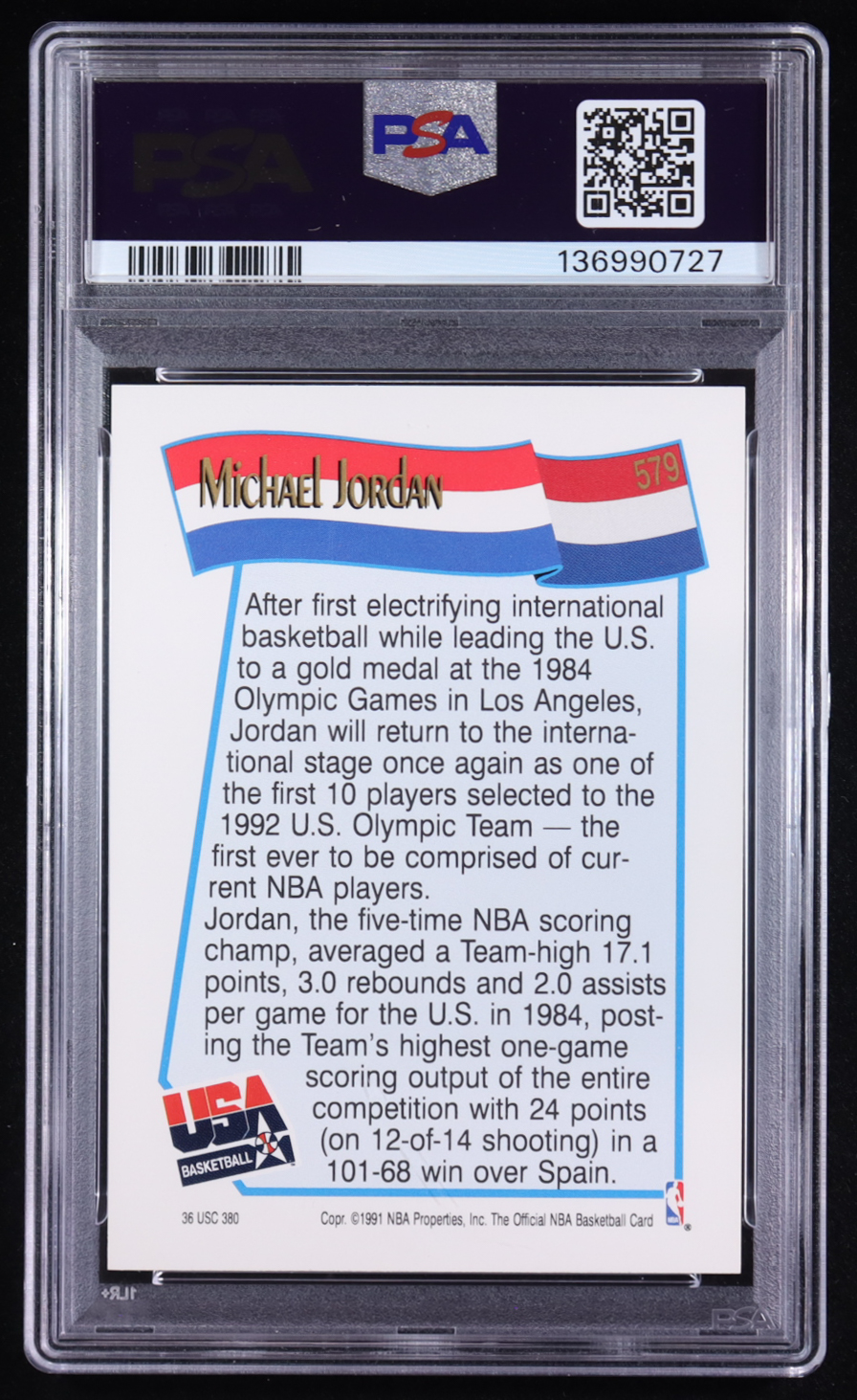 Michael Jordan 1991-92 Hoops #579 USA (PSA 9) at PristineAuction.com Michael Jordan 1991-92 Hoops #579 USA (PSA 9) at PristineAuction.com