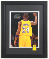 Kobe Bryant Lakers Custom Framed Photo Display with Bryant Lakers Jersey Pin at PristineAuction.com