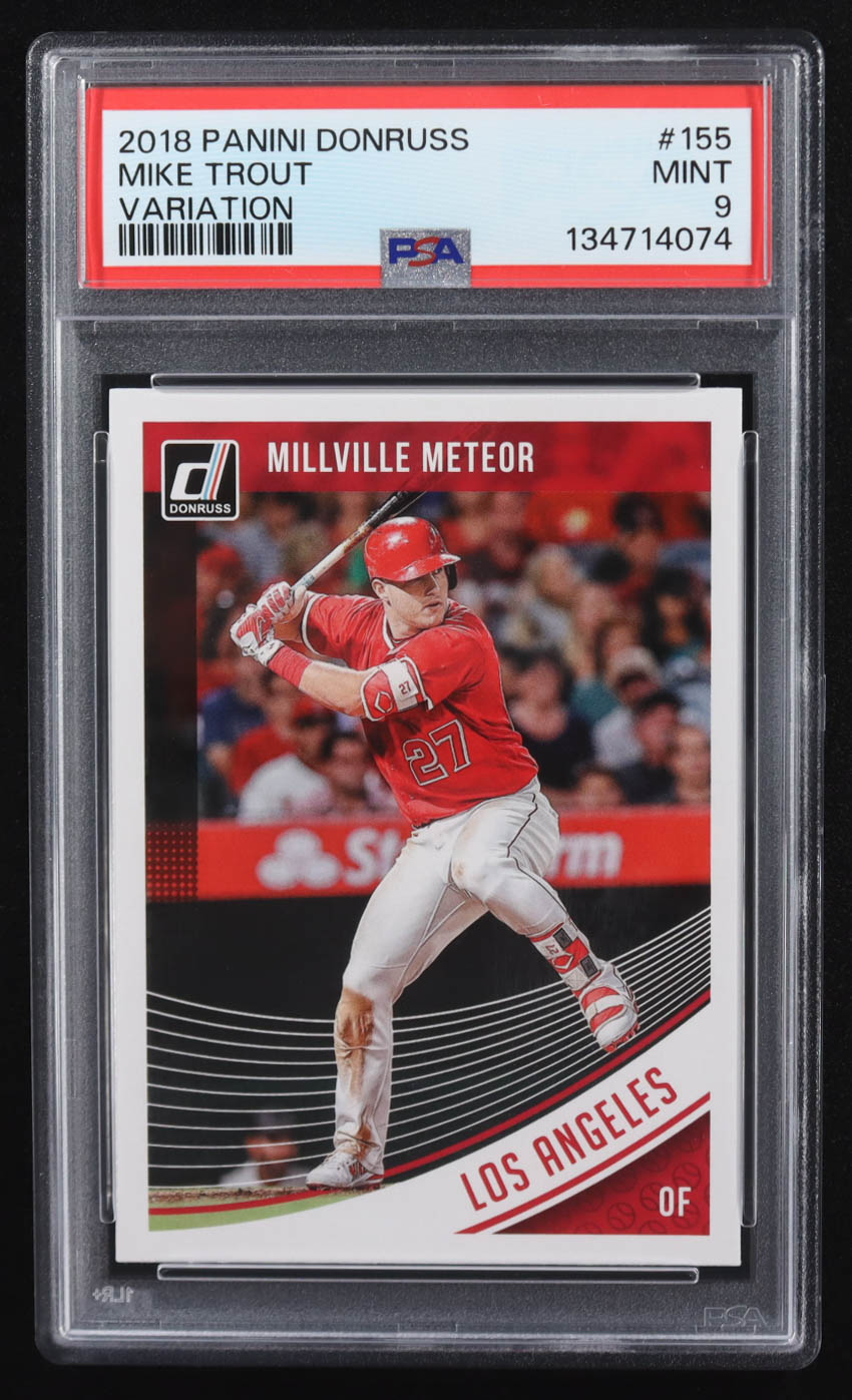 Mike Trout 2018 Donruss Variations #155 (PSA 9) at PristineAuction.com Mike Trout 2018 Donruss Variations #155 (PSA 9) at PristineAuction.com