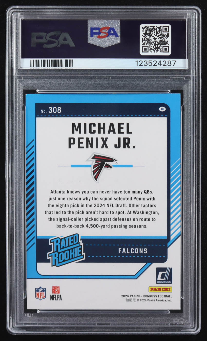 Michael Penix Jr. 2024 Donruss Press Proof Yellow #308 RR RC (PSA 9) at PristineAuction.com Michael Penix Jr. 2024 Donruss Press Proof Yellow #308 RR RC (PSA 9) at PristineAuction.com