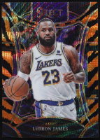 Lebron James 2023-24 Panini Select Mezzanine Tiger Stripes Prizm #335 at PristineAuction.com