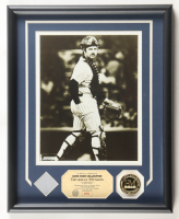 Thurman Munson LE Yankees Custom Framed Photo Display With Game-Used Pant Swatch & 24Kt Gold Overlay Medallion (Highland Mint) at PristineAuction.com