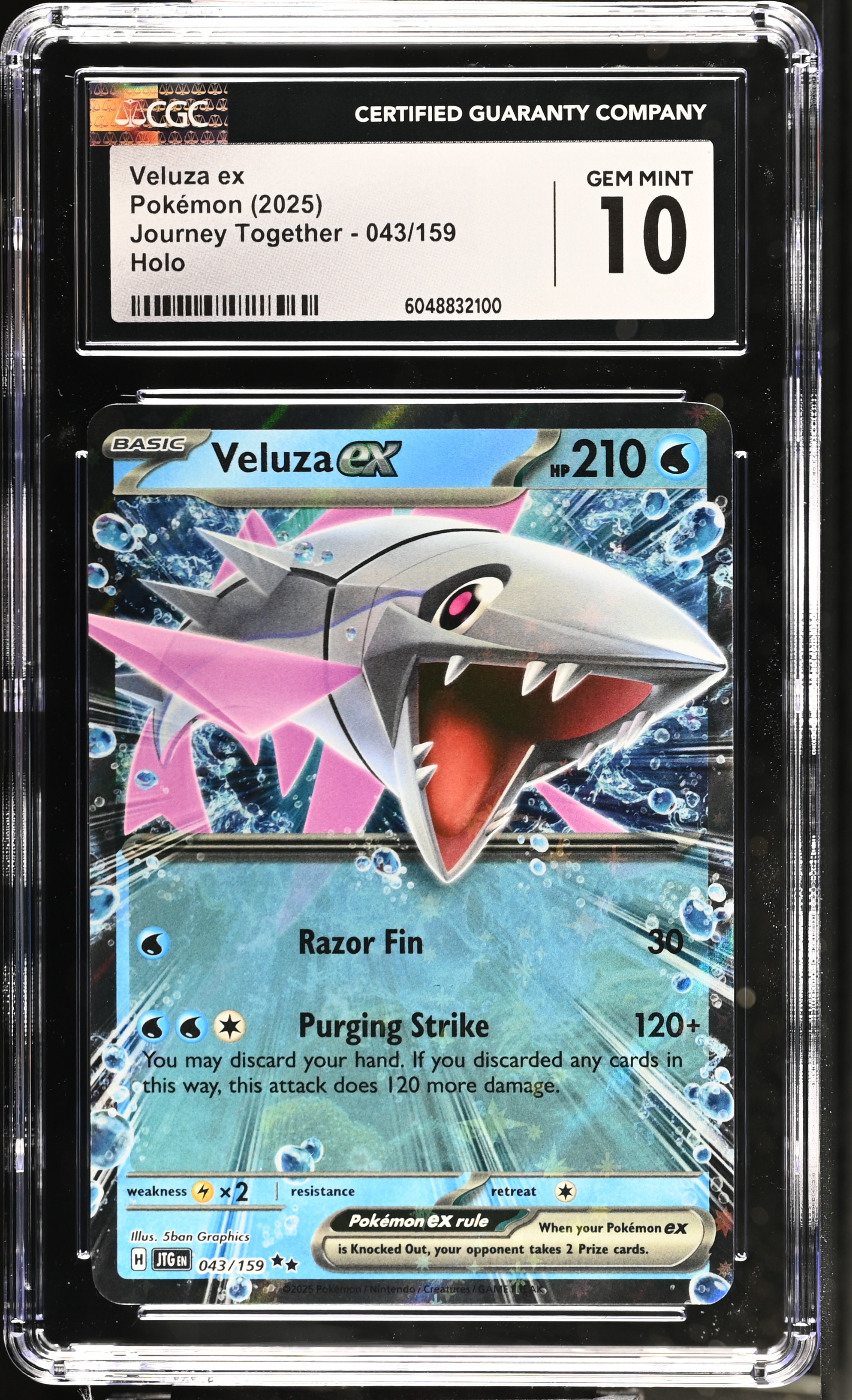 Veluza Ex 2025 Pokemon Journey Together #043/159 (CGC 10) at PristineAuction.com Veluza Ex 2025 Pokemon Journey Together #043/159 (CGC 10) at PristineAuction.com