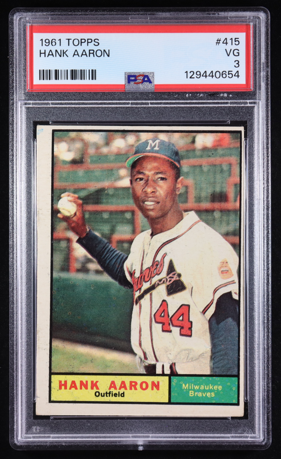 Hank Aaron 1961 Topps #415 (PSA 3) at PristineAuction.com Hank Aaron 1961 Topps #415 (PSA 3) at PristineAuction.com