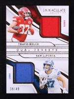 Travis Kelce / Sam LaPorta 2025 Immaculate Collection Immaculate Dual Jerseys #17 #39/49 at PristineAuction.com