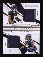 Nico Collins / Rome Odunze 2025 Immaculate Collection Immaculate Dual Jerseys #20 #37/49 at PristineAuction.com