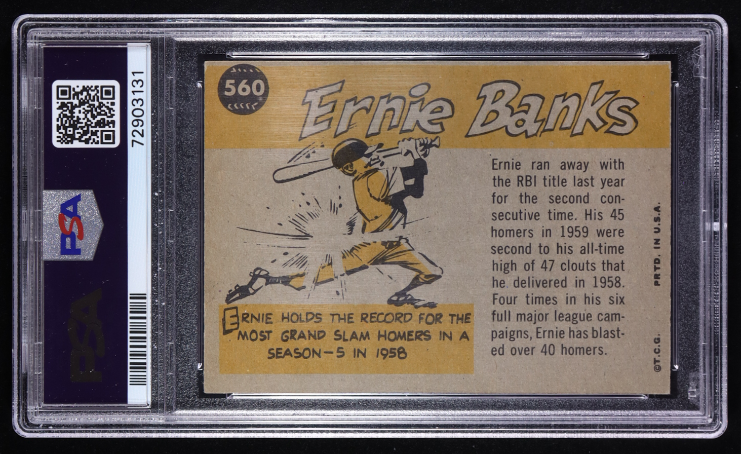 Ernie Banks 1960 Topps #560 AS (PSA 5) at PristineAuction.com Ernie Banks 1960 Topps #560 AS (PSA 5) at PristineAuction.com
