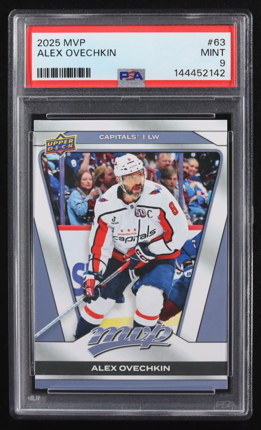Alex Ovechkin 2025-26 Upper Deck MVP #63 (PSA 9) at PristineAuction.com Alex Ovechkin 2025-26 Upper Deck MVP #63 (PSA 9) at PristineAuction.com