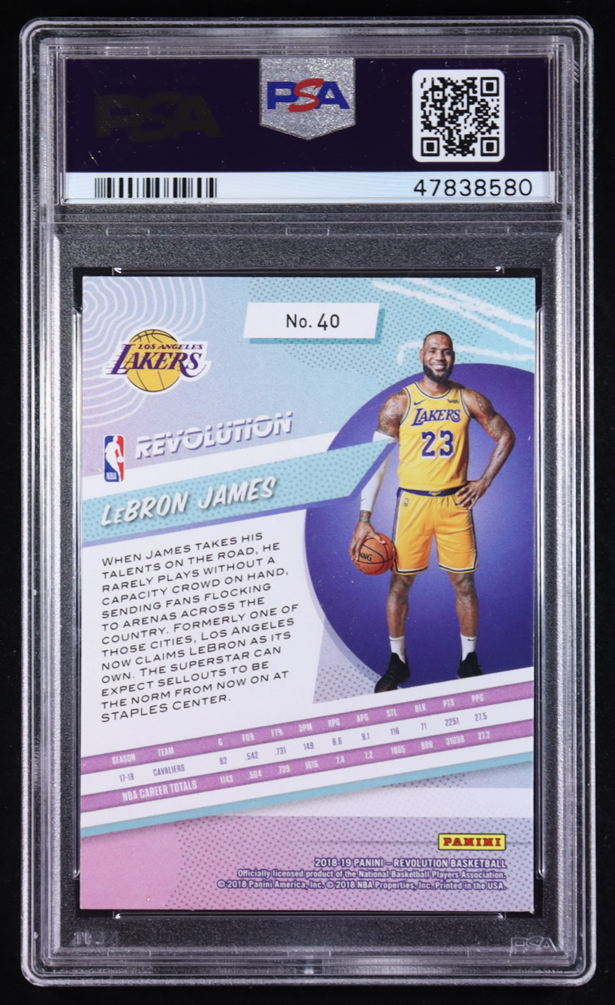LeBron James 2018-19 Panini Revolution #40 (PSA 10) at PristineAuction.com LeBron James 2018-19 Panini Revolution #40 (PSA 10) at PristineAuction.com