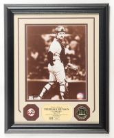 Thurman Munson LE Yankees Custom Framed Photo Display With 24Kt Gold Overlay Medallion (Highland Mint) at PristineAuction.com