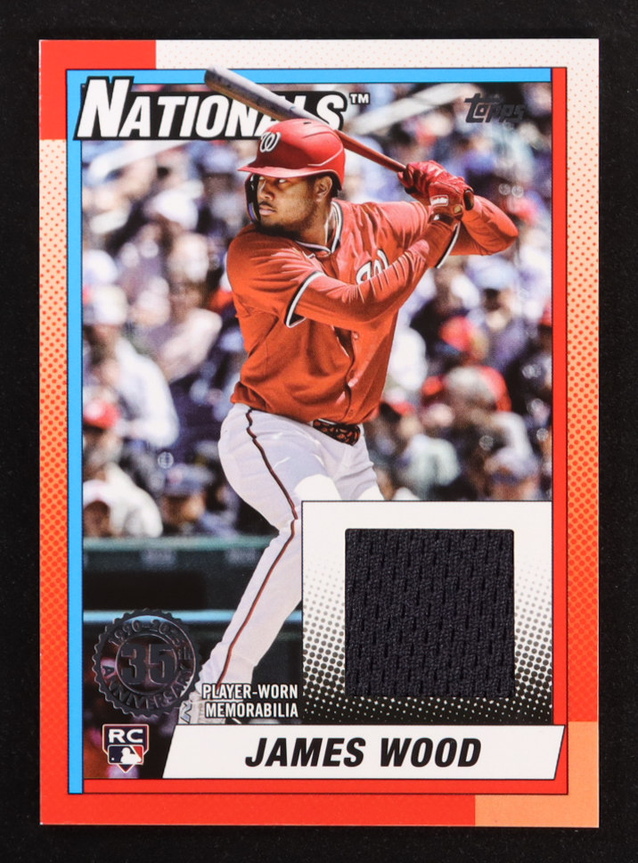 James Wood 2025 Topps 1990 Topps Baseball Relic 35th Anniversary #90RU-JW0 RC at PristineAuction.com James Wood 2025 Topps 1990 Topps Baseball Relic 35th Anniversary #90RU-JW0 RC at PristineAuction.com