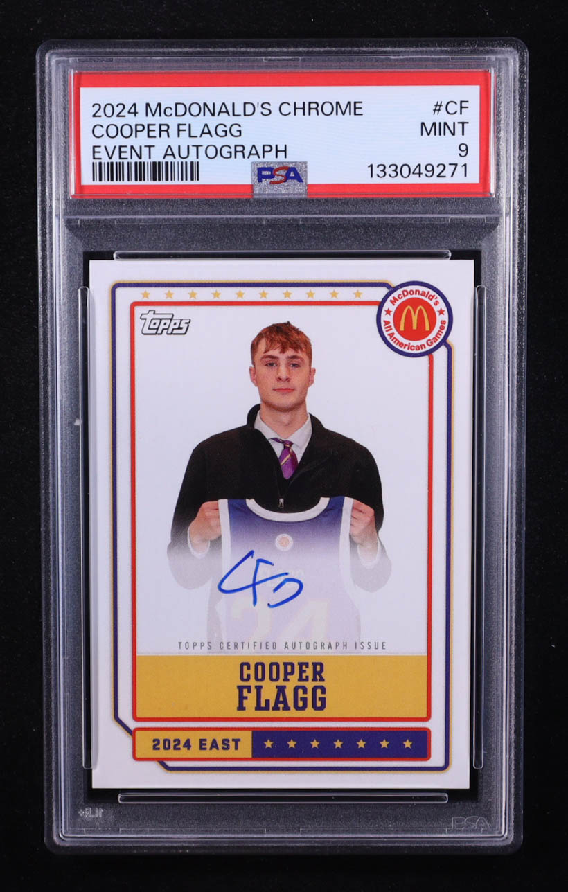 Cooper Flagg 2024 Topps McDonald's All American Event Autographs #EACF RC (PSA 9) at PristineAuction.com Cooper Flagg 2024 Topps McDonald's All American Event Autographs #EACF RC (PSA 9) at PristineAuction.com
