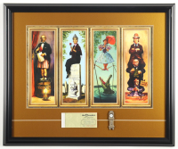 Disney Word "Haunted Mansion" Stretch Room Custom Framed Print Display With Ticket Book & Pewter Ride Emblem at PristineAuction.com