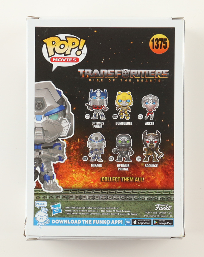 Pete Davidson Signed "Transformers: Rise of the Beasts" #1375 Mirage Funko Pop! Vinyl Figure (ACOA) at PristineAuction.com Pete Davidson Signed "Transformers: Rise of the Beasts" #1375 Mirage Funko Pop! Vinyl Figure (ACOA) at PristineAuction.com