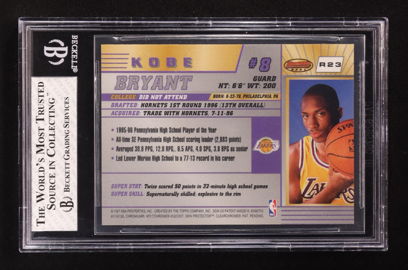 Kobe Bryant 1996-97 Bowman's Best #R23 RC (BGS 7.5) at PristineAuction.com Kobe Bryant 1996-97 Bowman's Best #R23 RC (BGS 7.5) at PristineAuction.com