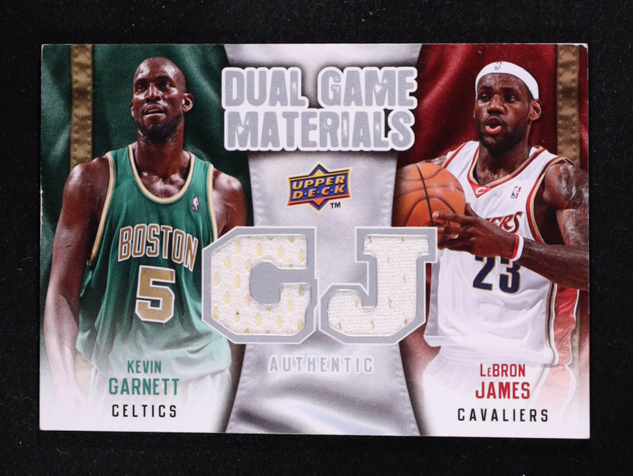 Kevin Garnett / LeBron James 2009-10 Upper Deck Game Materials Dual #DGGJ at PristineAuction.com Kevin Garnett / LeBron James 2009-10 Upper Deck Game Materials Dual #DGGJ at PristineAuction.com