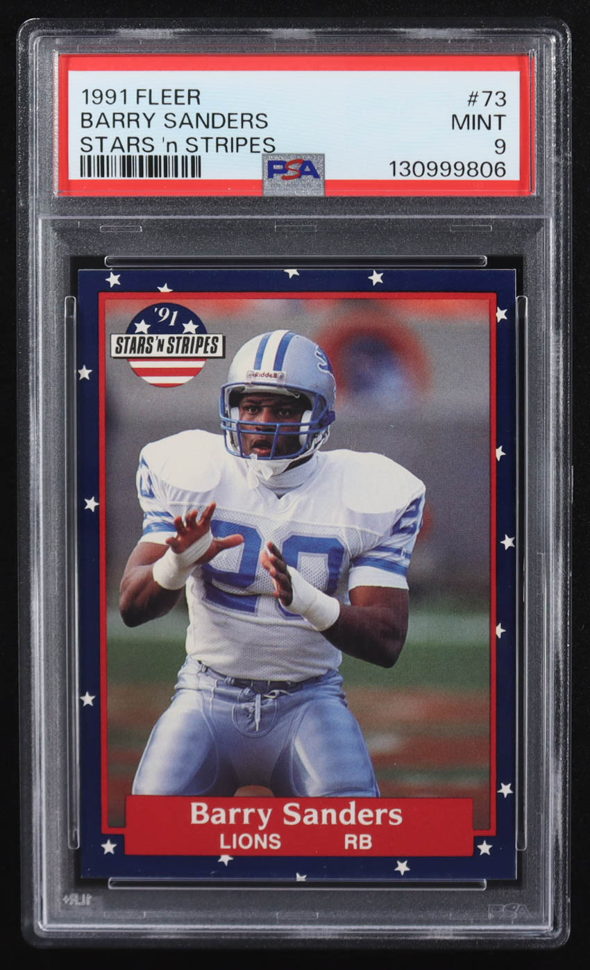 Barry Sanders 1991 Fleer Stars and Stripes #73 (PSA 9) at PristineAuction.com Barry Sanders 1991 Fleer Stars and Stripes #73 (PSA 9) at PristineAuction.com