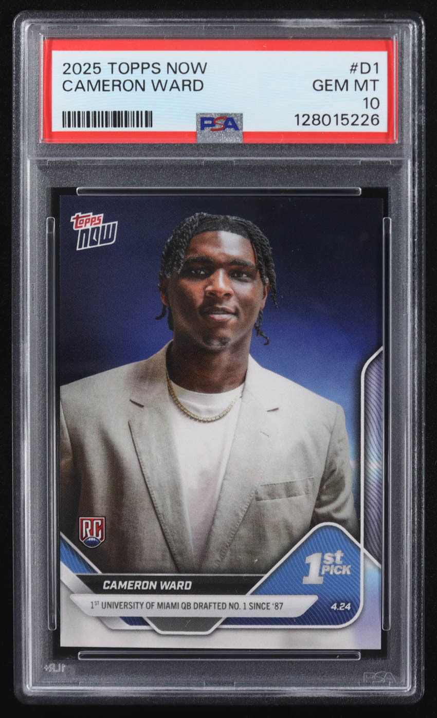 Cameron Ward 2025 Topps Now Draft #D1 RC (PSA 10) at PristineAuction.com Cameron Ward 2025 Topps Now Draft #D1 RC (PSA 10) at PristineAuction.com