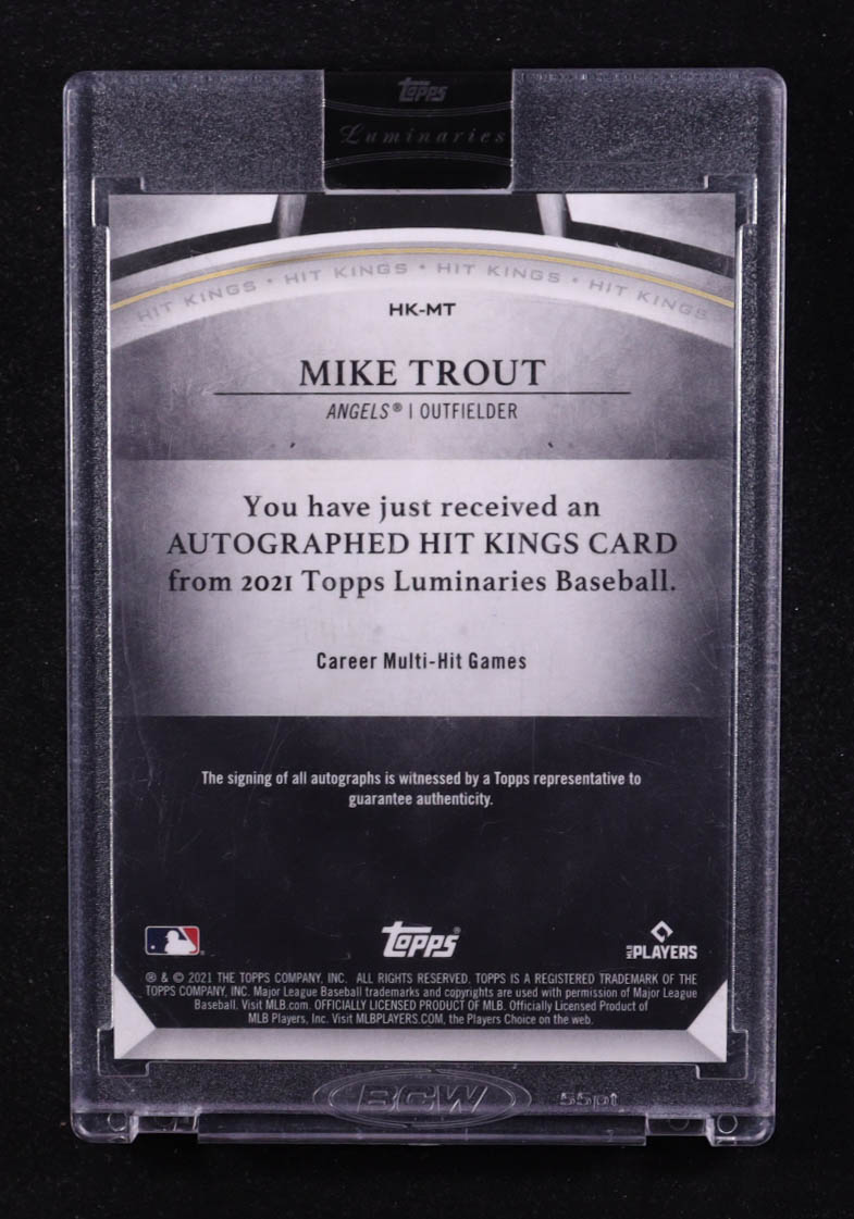 Mike Trout 2021 Topps Luminaries Hit Kings Autographs Red #HKMT #08/10 at PristineAuction.com Mike Trout 2021 Topps Luminaries Hit Kings Autographs Red #HKMT #08/10 at PristineAuction.com