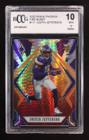 Justin Jefferson 2020 Panini Phoenix Fire Burst #111 RC (BCCG 10) at PristineAuction.com