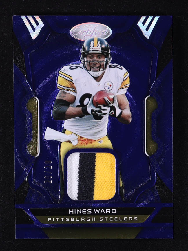Hines Ward 2022 Certified Materials Mirror Blue Etch #29 #20/20 at PristineAuction.com Hines Ward 2022 Certified Materials Mirror Blue Etch #29 #20/20 at PristineAuction.com